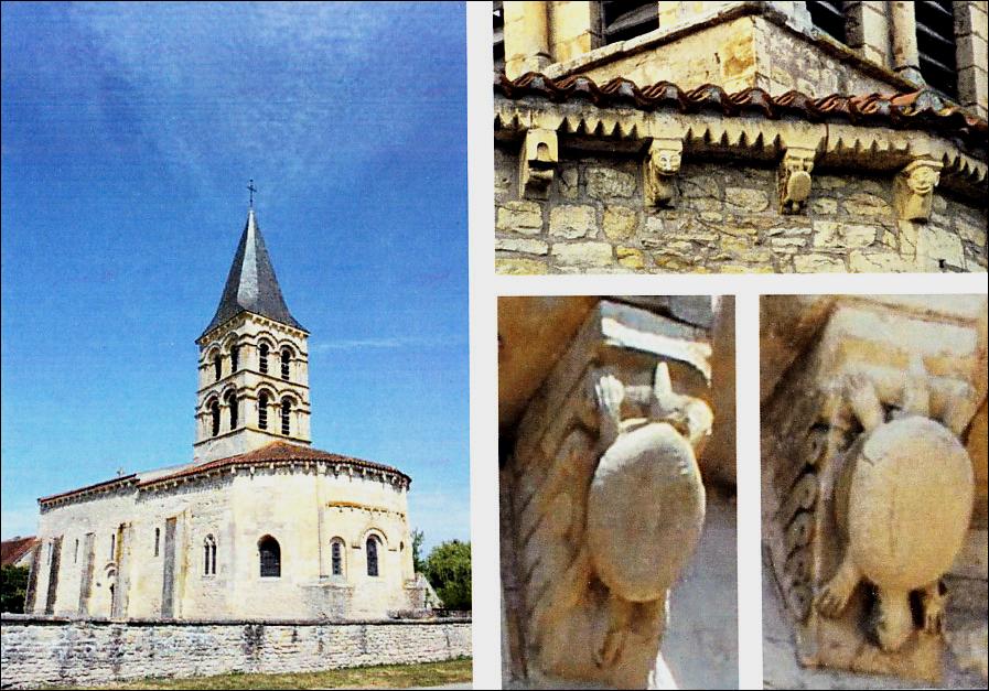 Monuments religieux de France avec tortues.