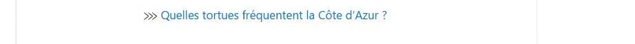 Vers un article ça m'intéresse : quelles tortues fréquentent la Côte d'Azur ?