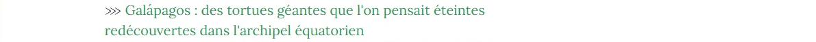 Lien vers article "Galápagos : des tortues géantes que l'on pensait éteintes redécouvertes dans l'archipel équatorien".